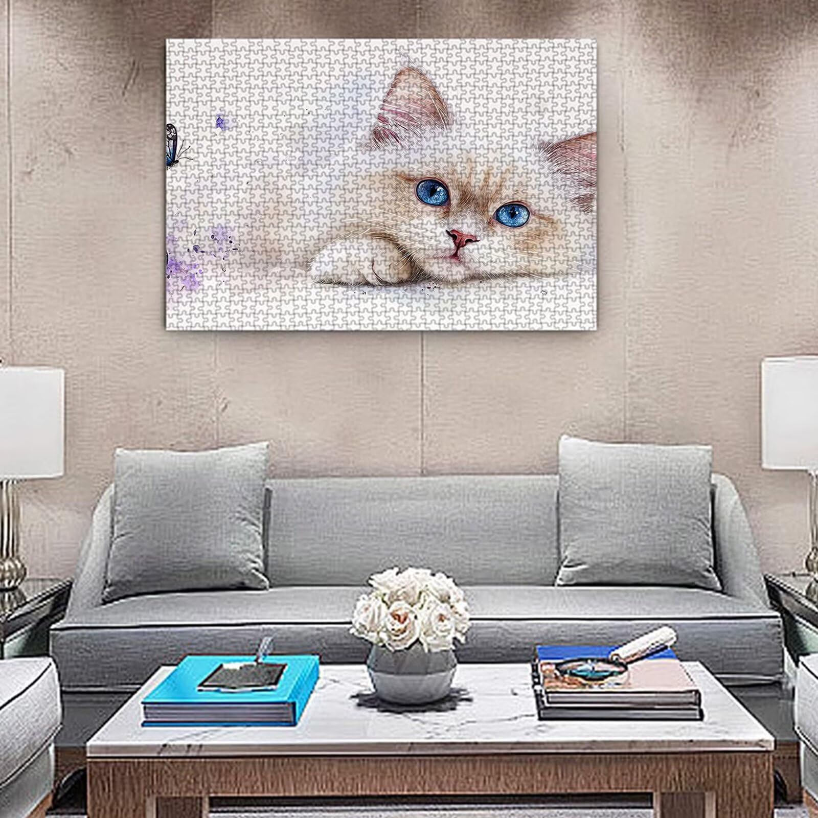 Puzzle dla dorosłych, 5000 sztuk, trudne drewniane puzzle, gra, gra logiczna, gra ręczna, dekoracja rodzinna, kreatywna rozrywka, prezent 105 x 156 cm motyl kot 3 K0F-222