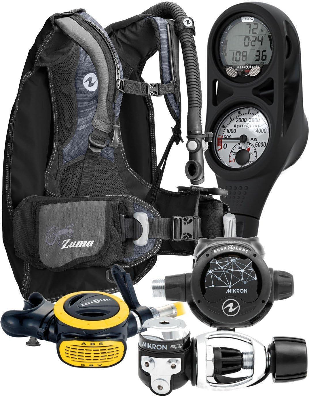 Aqua Lung Travel 9 LBS Scuba Gear Package Zuma BCD Zoop Dive Computer Micron : Sports & Outdoors