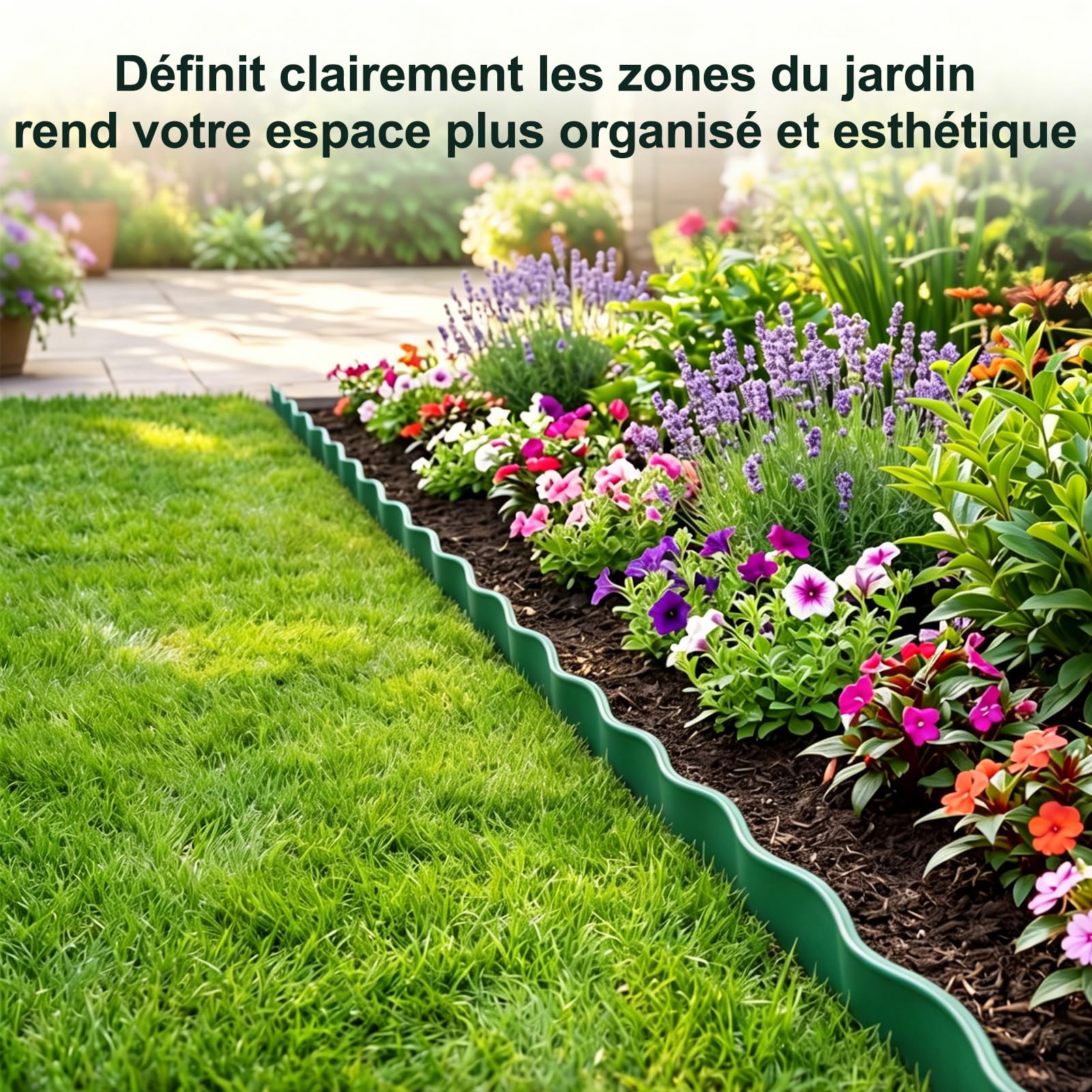 Garde-Corps en Plastique pour Jardin, Horticulture, clôture de Prairie, Bordure de Parterre de Fleurs Bordure de Bord d'arrosage, Bordure de Massif de Fleurs, Clôture de Jardin, 30CM*9M (40M)