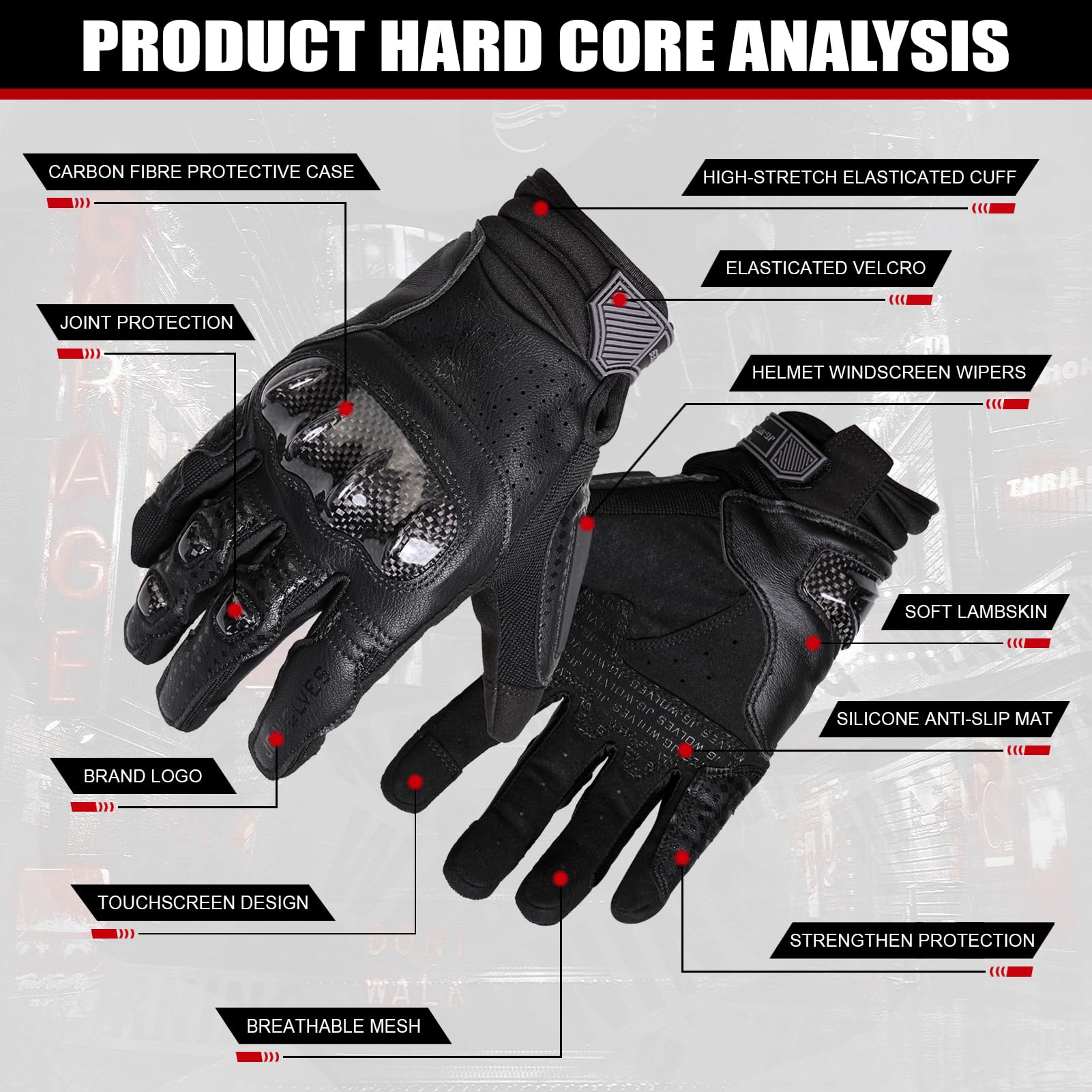 Guanti Moto Estivi Uomo Donna Tessile Pelle Ventilato Guanto Per Motocicletta Ventilata Touchscreen Protettore Rinforzato Guanti Protettivi Per Motocross, Scooter, Ciclomotori, Quad,ATV