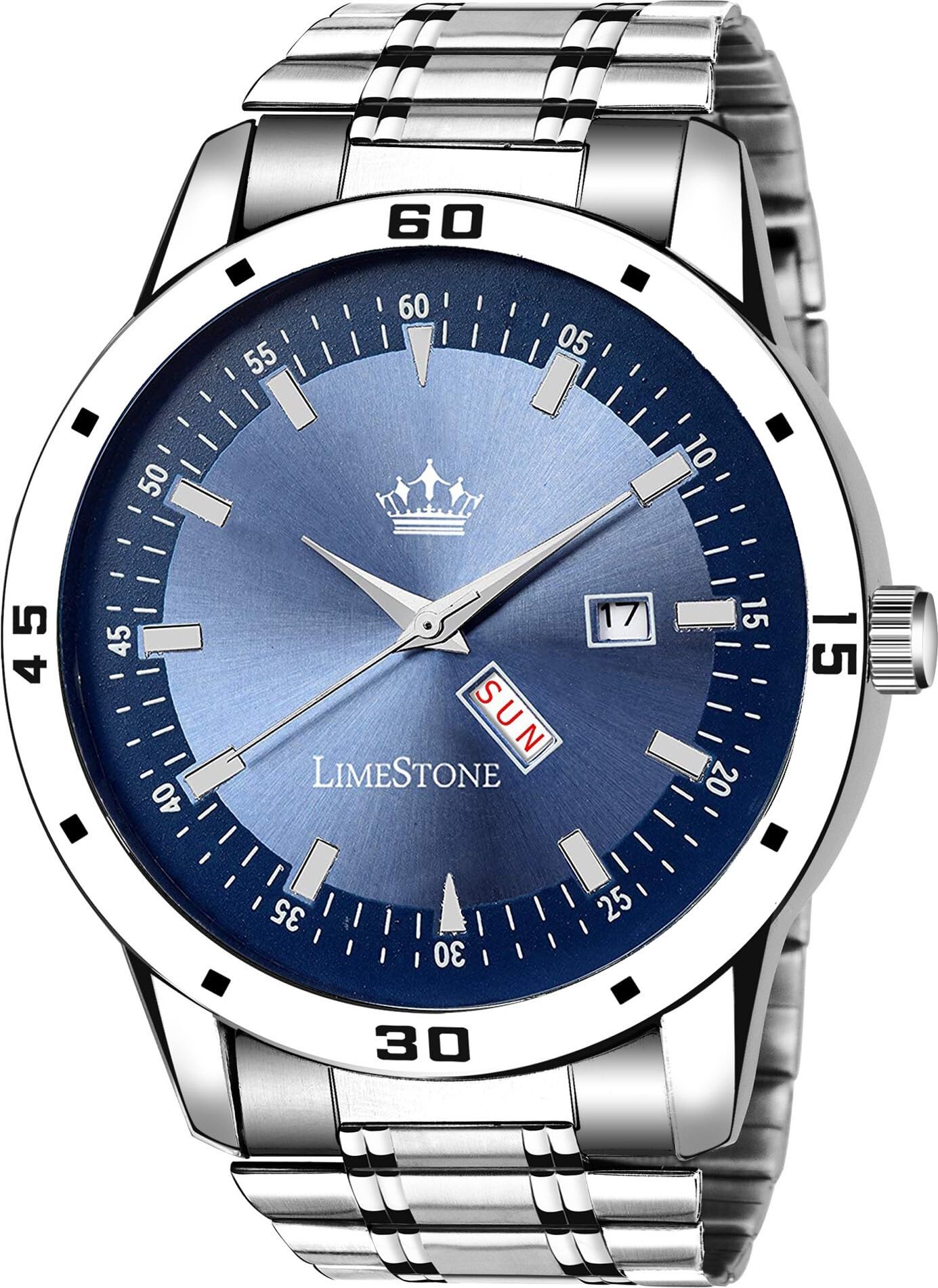 LimeStone Day and Date Functioning Steel Strap New Quartz Analog Watch - for Men () (B0D989NBGG) Amazon Price History, Amazon Price Tracker