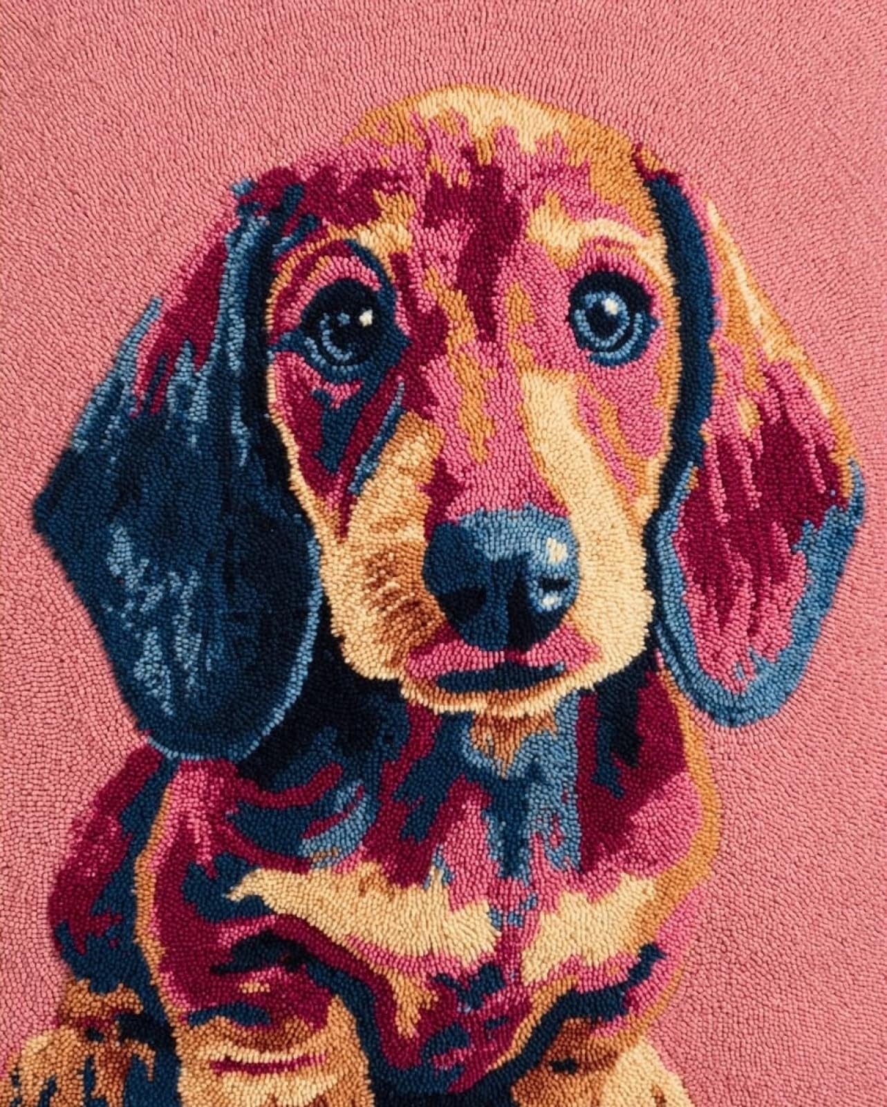 Wallphantom DIY Craft Latch Hook Rug Kits,Dachshund