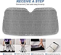 Vista 6 de Parasol plegable para parabrisas de automóvil, con estampado de calavera y ojos rojos, protección contra rayos UV, parasol para mantener tu vehículo