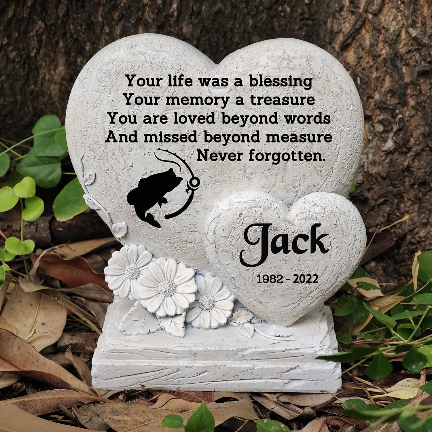 ININOSNP Memoriali per Animali Commemorativa Personalizzata a Doppio Cuore Personalizzata(Style C)