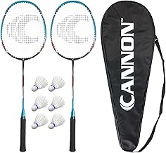 Cannon Sports Badminton Racket Set Includes 2 Racquets, 6 Shuttlecocks, Carry Bag Perfect for Backyard, Beach, Park Play