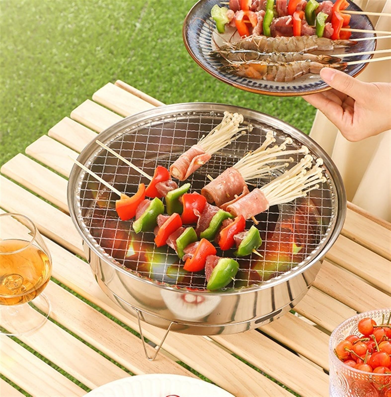 Piknikowy Zewnętrzny Grill Węglowy Ze Stali Nierdzewnej Pulpit Jednorazowy Do Grillowania Na Zewnątrz Perfekcyjny Na Każdą Okazję