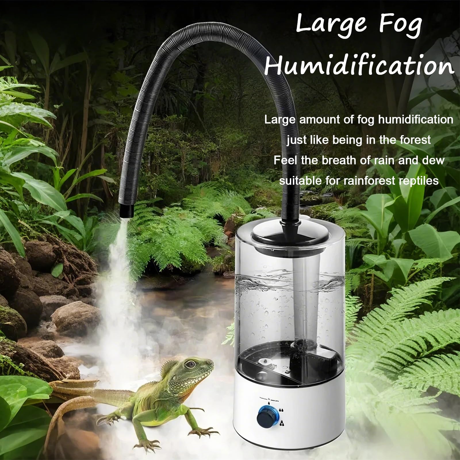 Humidificador nebulizador para Reptiles, humidificador para terrarios con Tanque nebulizador de 4L para Reptiles, paludarios y Anfibios.