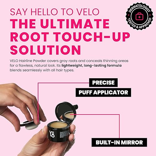 Miniatura 38 de VELO Polvo de línea capilar - Polvo de retoque de raíz de cabello Light Coffee para mujeres y hombres, cubre instantáneamente el cabello gris