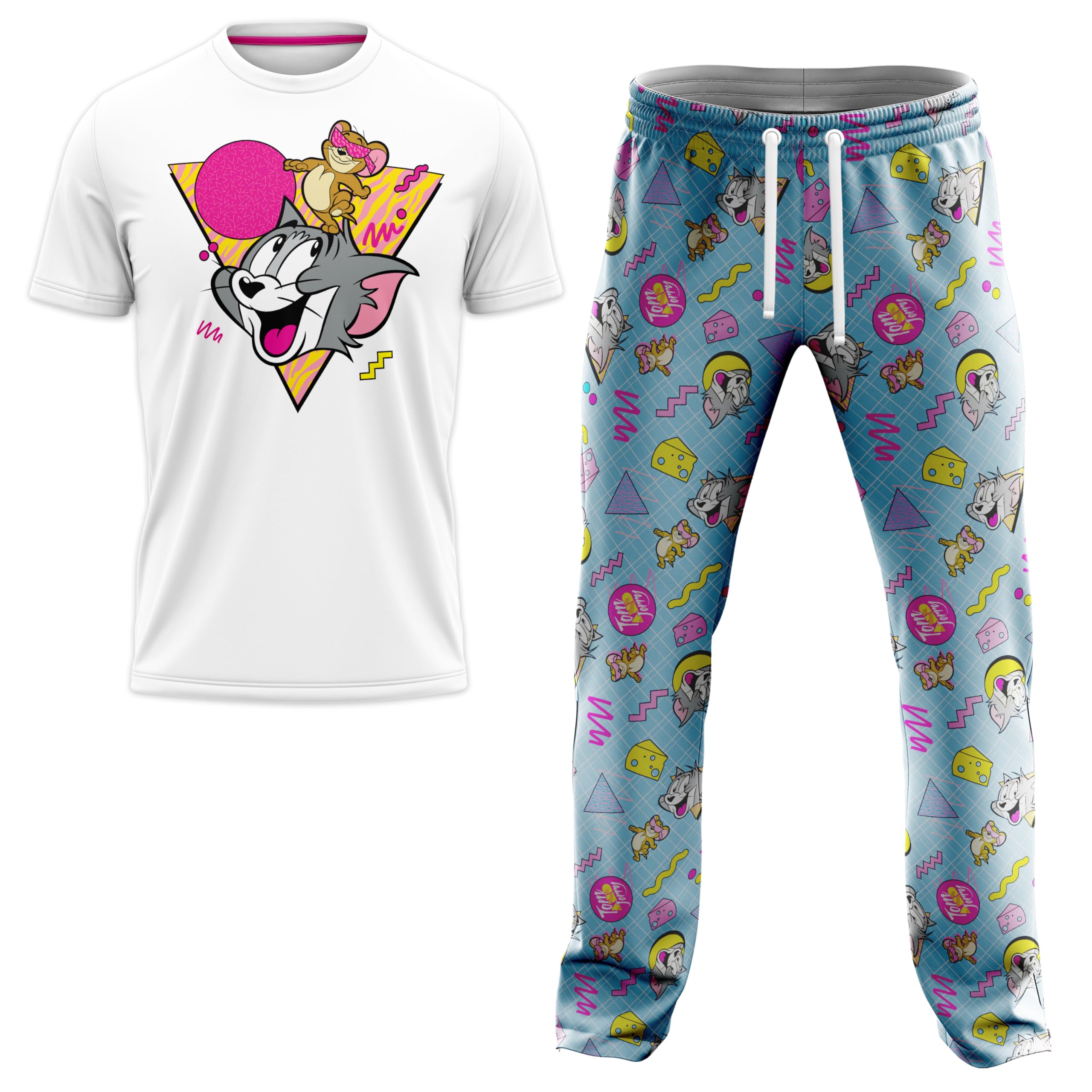 Tom & Jerry mens Lounge Set in Giftable Box Includes T-shirt, Comfy Lounge Pants and Socks in Sizes S-m-l-xl