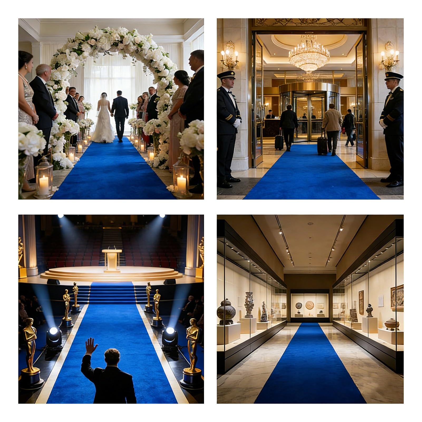 Tappeti Per Corridoi Resistenti Per Eventi, Presentazioni, Cerimonie Nuziali, Feste A Tema, Decorazioni Per Balli(Royal blue,3.3x65.6ft)