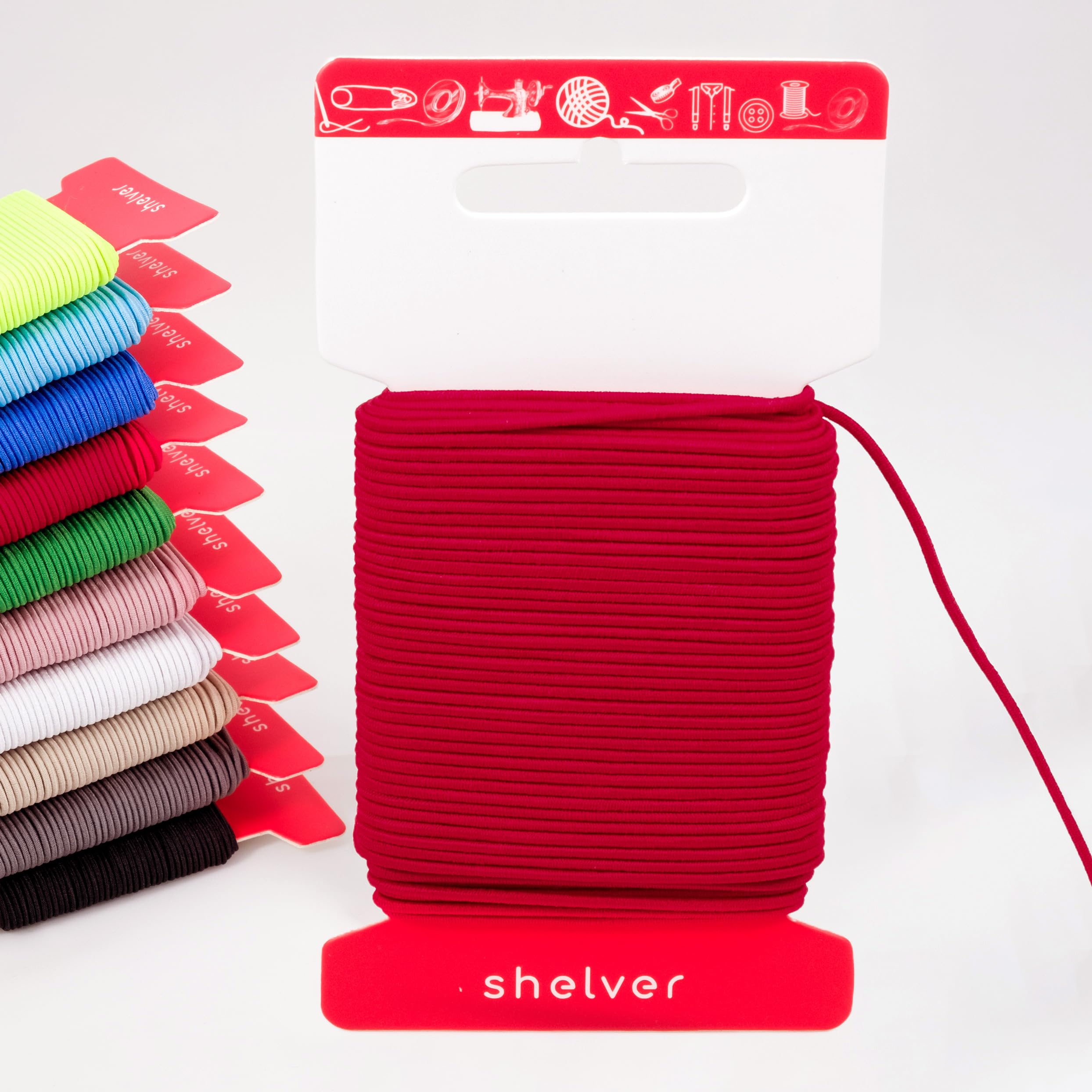 Shelver Z10 - Red Premium Elastic Cord, 1.5Mm Red, 5M