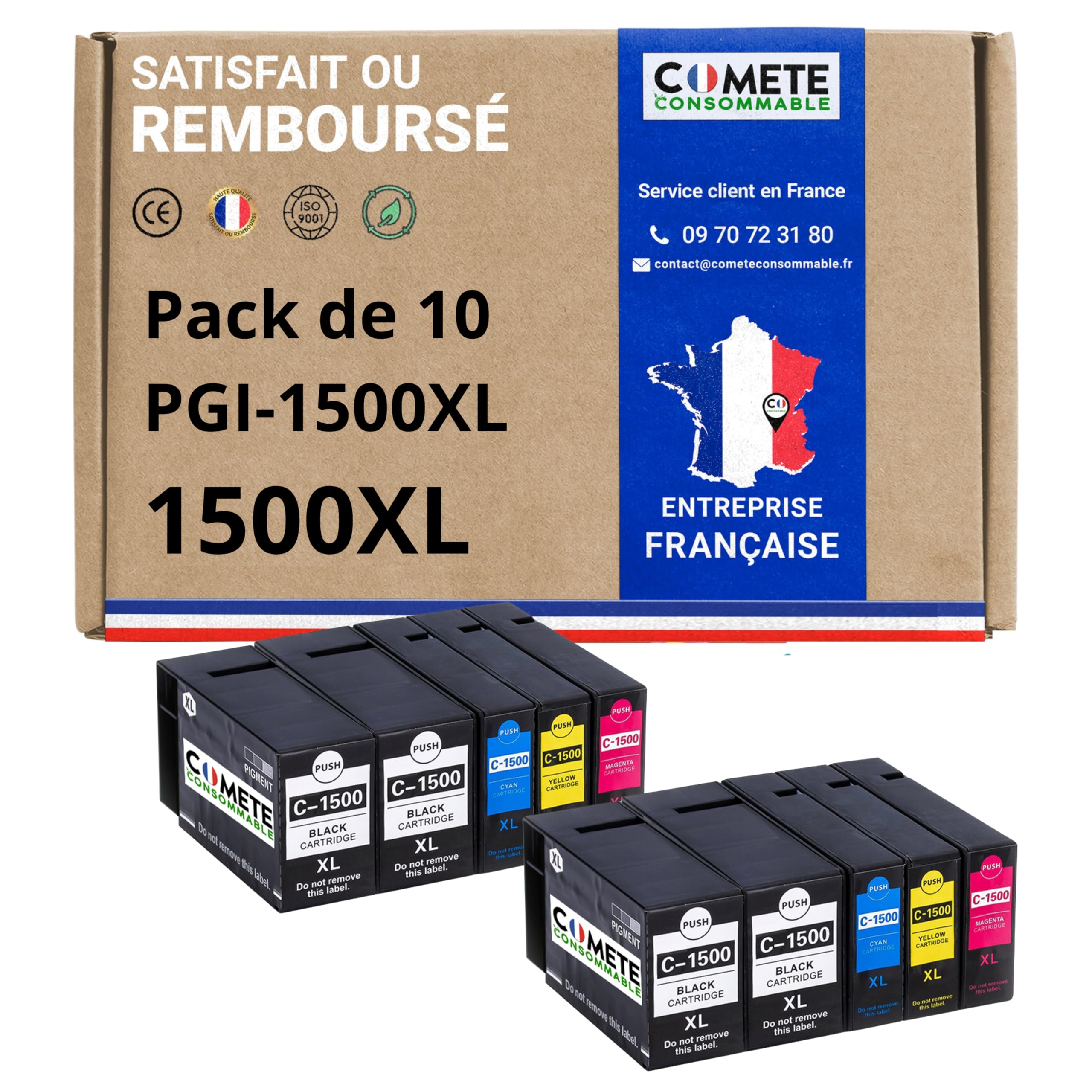Cartouches compatibles Canon PGI-1500XL pack de 10 Maxify