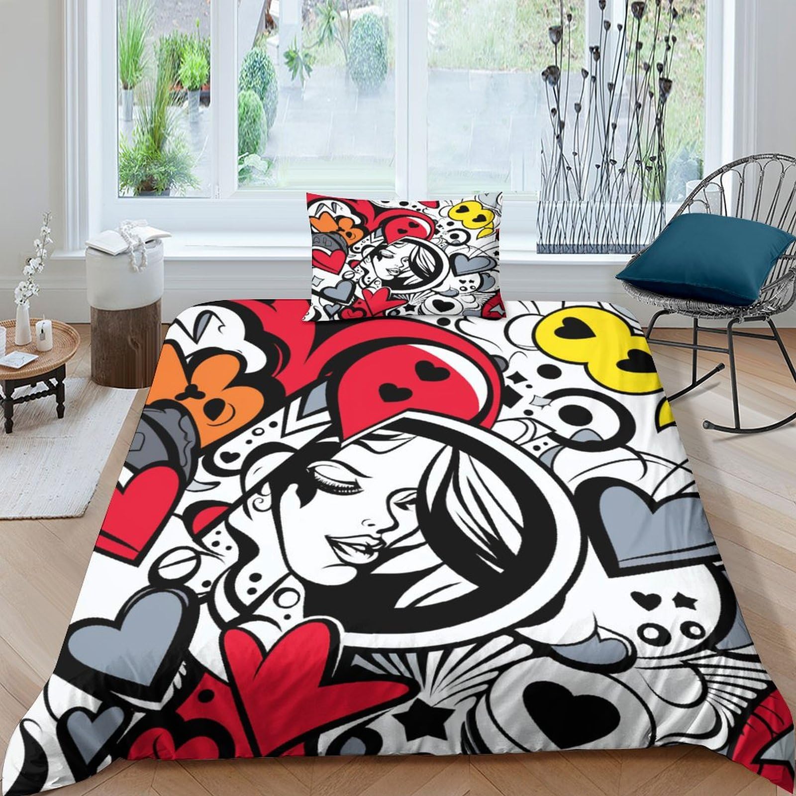 Housse de couette anime 3D 135x200cm en microfibre souple