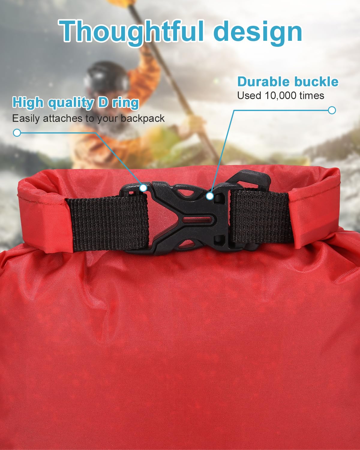 Jissta 6 Pcs Sac Étanche Léger 1.5/2.5/3/3.5/5/8L,Sac à Sec Imperméables,Étanche Léger et Imperméable Combo Sac à Sec Submersible,pour Cyclisme Kayak Pêche Randonnée Campin Couleur Mixte