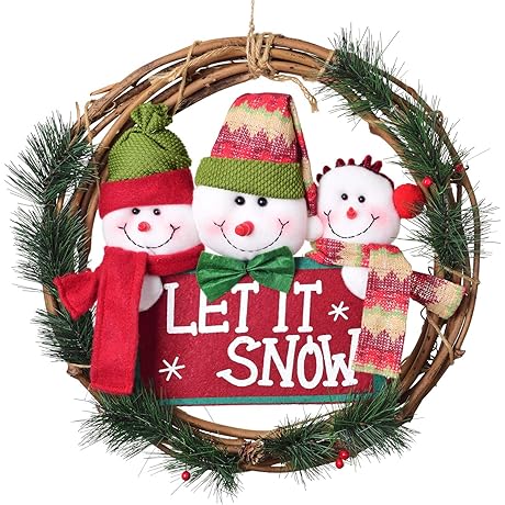 Lvydec Snowman Wreaths Christmas Decorations