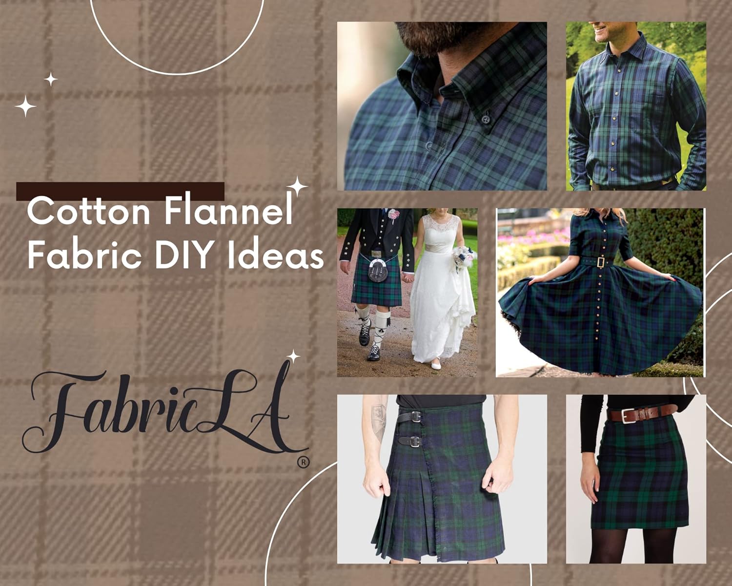 Flannel Fabric By The Yard | 60" inches Wide Flannel Fabric | 100% Cotton Flannel Fabric for Baby Blanket, PJ, Shirt, Cloth Flannel Craft Fabric - Blue & Green Flannel Fabric - 2 Continuous Yard