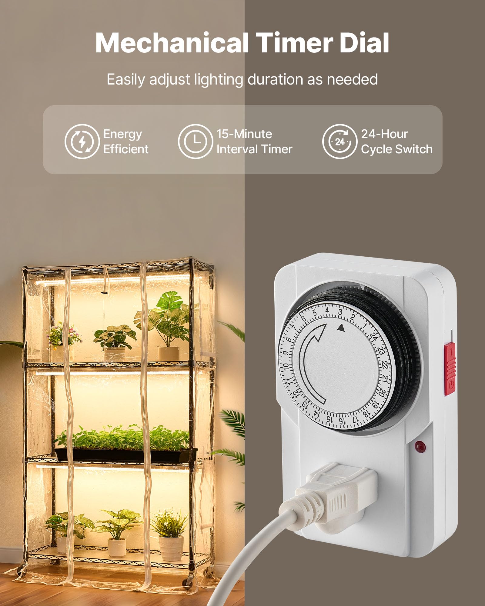 VEVOR Pflanzenregal mit Wachstumslicht, 4-stufiger Pflanzenständer mit transparenter Abdeckung, Timer & Hygrometer, 180W Vollspektrum-Lichter, Blumenregal für Zimmerpflanzen 90x35x150 cm