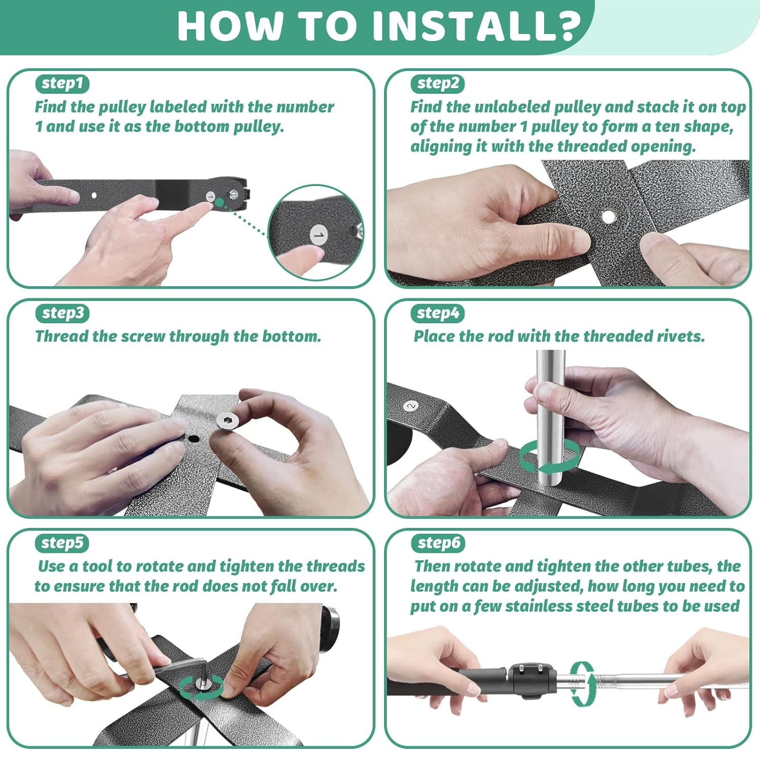 IV Pole with Wheels,48 to 95In Portable IV Floor Stand with 4 Hooks IV Bag Holder Stand Telescopic Feeding Pump Stand Stainless Steels Pipe Extension Pole IV Influsion Pole (48-95in) - Image 9