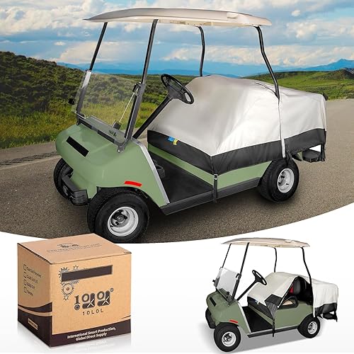 10L0L Fundas de asiento para carrito de golf, protector para 24 pasajeros EZGO Club Car Half Waterproof Cover Cubierta antipolvo más conveniente de
