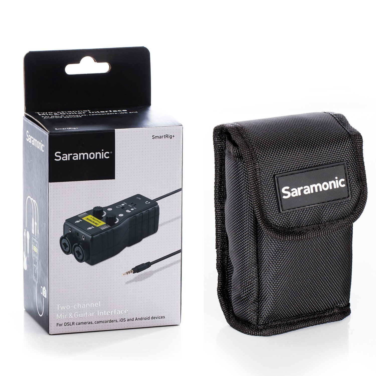 Saramonic SmartRig+ Microphone karaoké XLR / 3,5 mm à 2 canaux Mélangeur Audio Préampli et Interface de Guitare pour appareils Photo Reflex numériques Caméscope iPhoneX 8 7 et iPad Smartphone Android