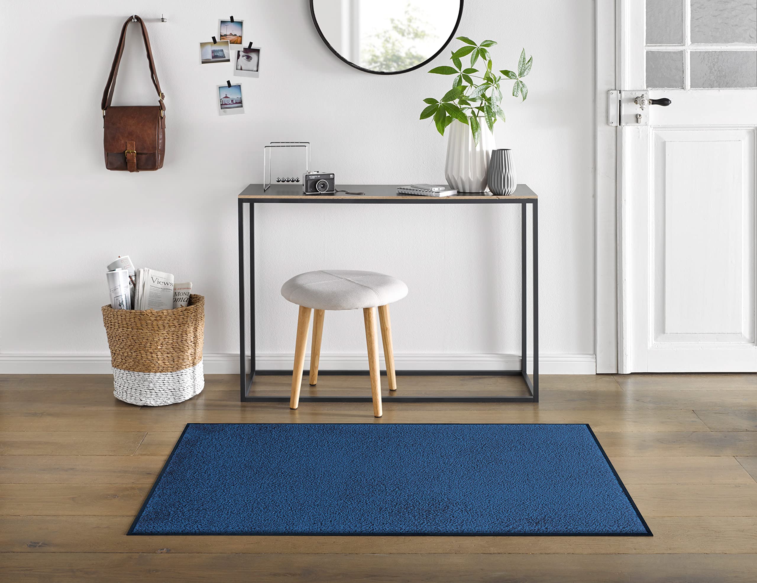 Wash+Dry Fußmatte Navy 75x120cm, innen und außen, waschbar, blau