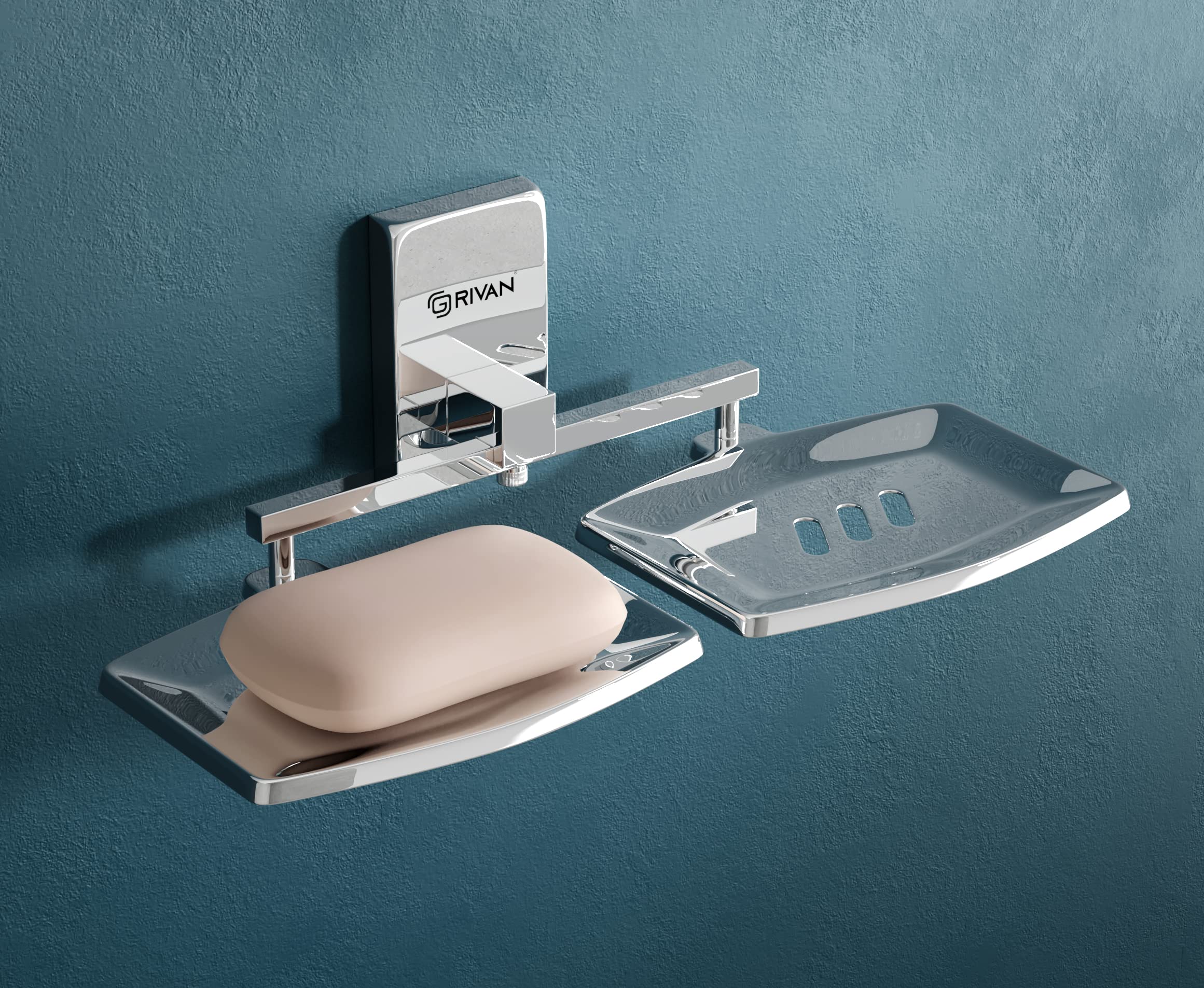 GRIVAN SS 304 Square Shape Wall Mounted Stainless Steel Double Soap Holder, Soap Stands, Soap Case, Soap Dish, Soap Tray for Bathroom Rust Free Chromed Finished (B0BGPVXSYP) Amazon Price History, Amazon Price Tracker