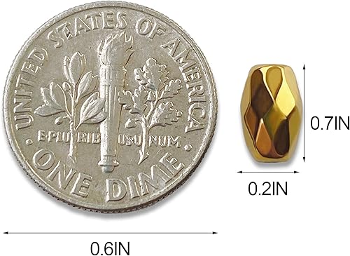 Miniatura 3 de COIRIS 100 piezas de perlas sueltas de hematita chapada en oro, cuentas de olivo facetadas de 3.346in, 2 hilos de cristal de energía de energía para