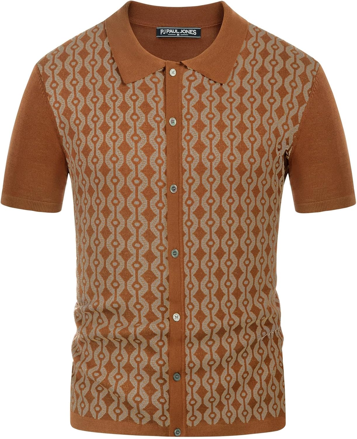 PJ PAUL JONES Men's Contrast 70s Vintage Polo Shirts Short Sleeve Knitwear - Image 2