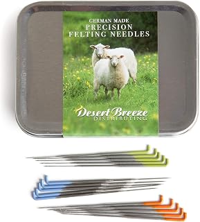 Precision Felting Needles Set: High Carbon Steel, 36/38/40 Gauge Star & Spiral - German Made for Needle Felting Kits, Wool Sculptures, Beginners & Pros