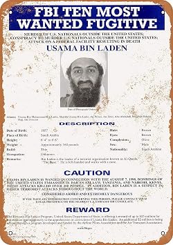 Unoopler 8 x 12 METAL SIGN - 2001 Osama Bin Laden Wanted Poster - Vintage Look Reproduction