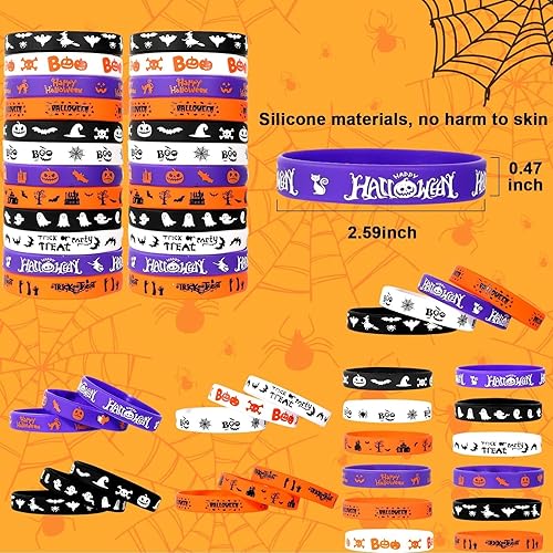 Miniatura 3 de Garma 96 pulseras de goma para Halloween, regalos de fiesta de Halloween, regalos de Halloween para niños y niñas