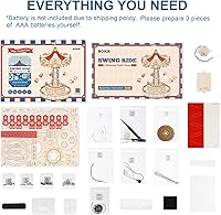 Vista 7 de ROKR 3D Puzzles Wooden Music Box Kit with LED, Rotating Swing Ride Mechanical Model Kit DIY Wood Craft Hobbies Kit for Adults Birthday for Adults