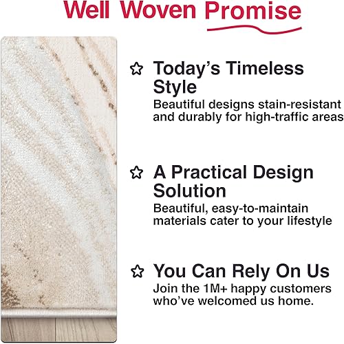 Miniatura 9 de Well Woven Werrick - Alfombra de área con patrón de mármol gris y dorado, 9 pies 3 pulgadas x 12 pies 6 pulgadas