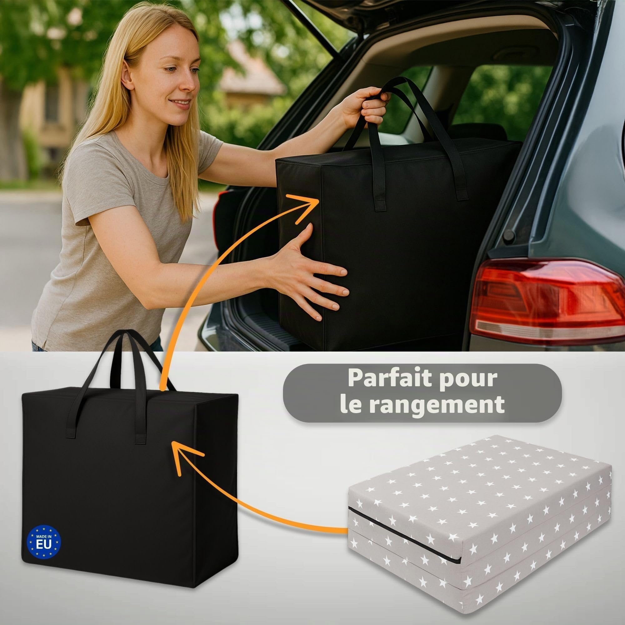 Totsy Baby Matelas Bebe Pliable 60x120 cm pour lit - Matelas bébé pour Lits Parapluie Sol Enfant et Respirant en Mousse avec Lavable Housse 60 x 120 cm Safari