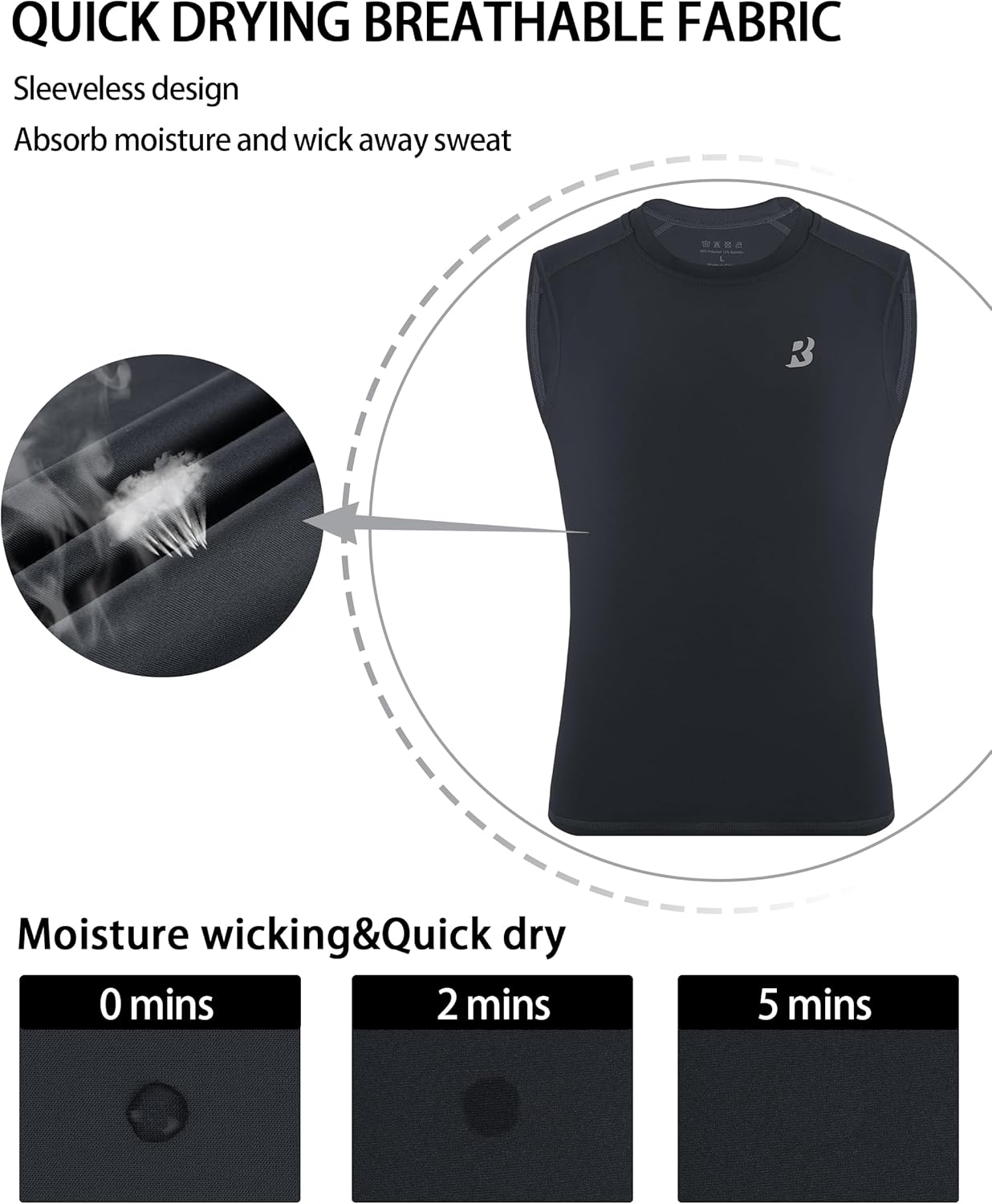 Roadbox Boys Sleeveless Compression Shirts, Youth Quick-Dry Football Undershirt, Athletic Tank Tops for Basketball Sports - Image 5