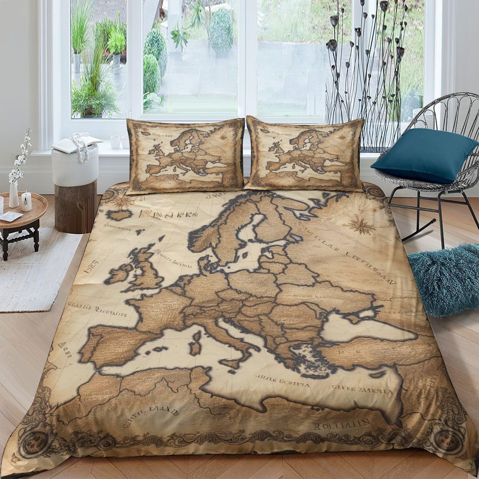 Parure de lit microfibre 200x200cm avec housse de couette 3D Europe