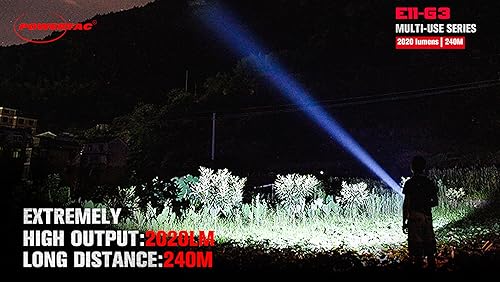 Miniatura 6 de PowerTac Linterna recargable E11-G3 de 2020 lúmenes, carga tipo C, IPX8 impermeable, 6 modos, clip de bolsillo de acero reversible, memorización