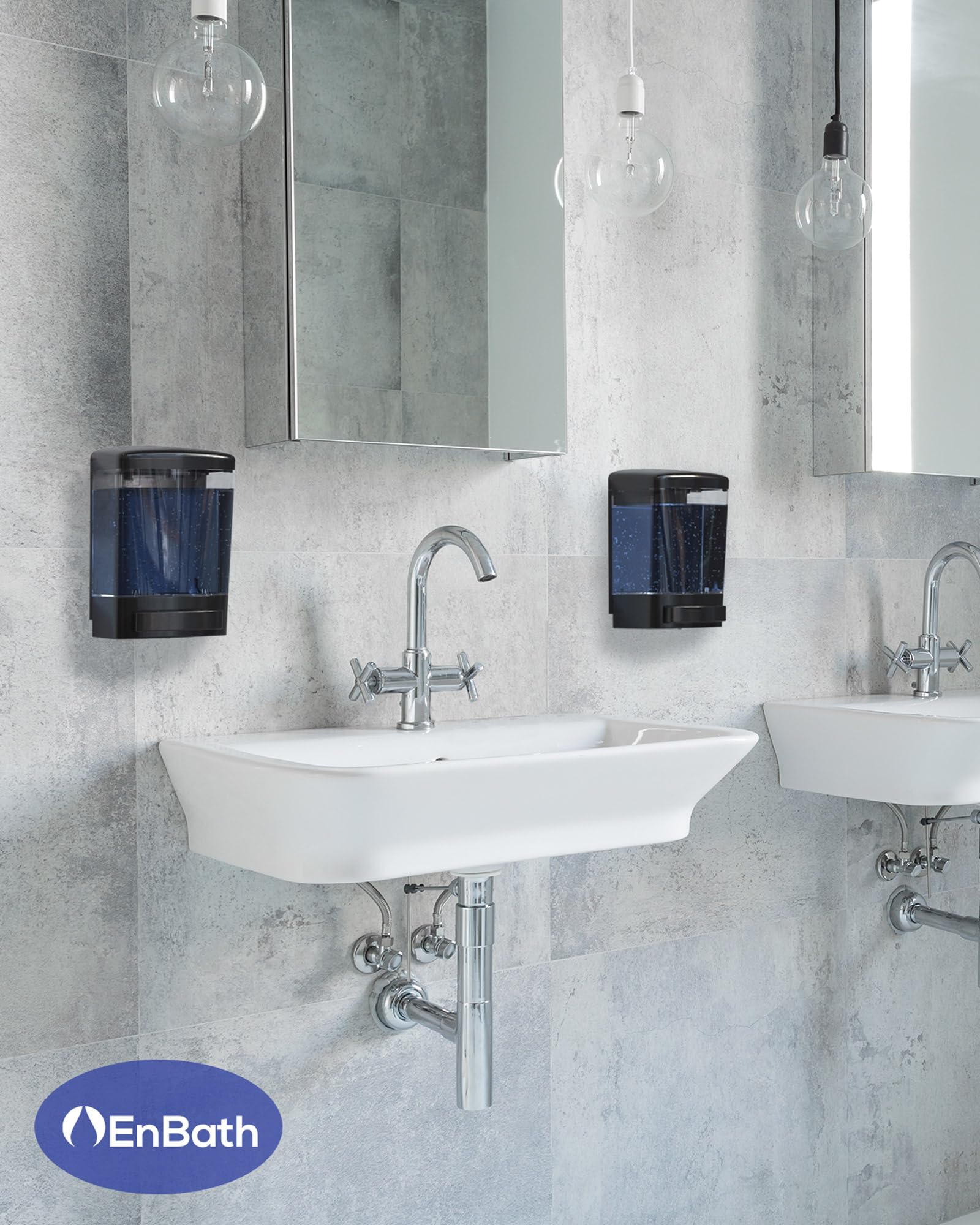 Seifenspender zur Wandmontage für Badezimmer (2 Stück, schwarz), kommerzieller Handseifenspender, 1000 ml, manueller Seifenspender/Sanitizer Spender (Flüssigkeit/Gel)