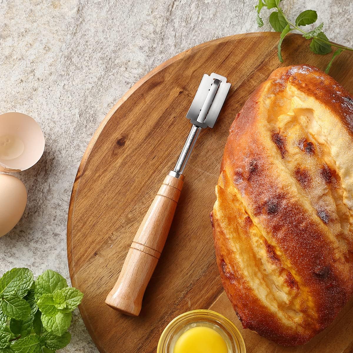 Crаzу Dеаlѕ SAINT GERMAIN Premium Hand Crafted Bread Lame for Dough Scoring Knife, Lame Bread Tool for Sourdough Bread Slashing with 6 Blades Included with Replacement with Authentic Leather Protector Cover Uр Tо 50% оƒƒ SAINT GERMAIN Premium Hand Crafted Bread Lame for Dough Scoring Knife, Lame Bread Tool for Sourdough Bread Slashing with 6 Blades Included with Replacement with Authentic Leather Protector Cover