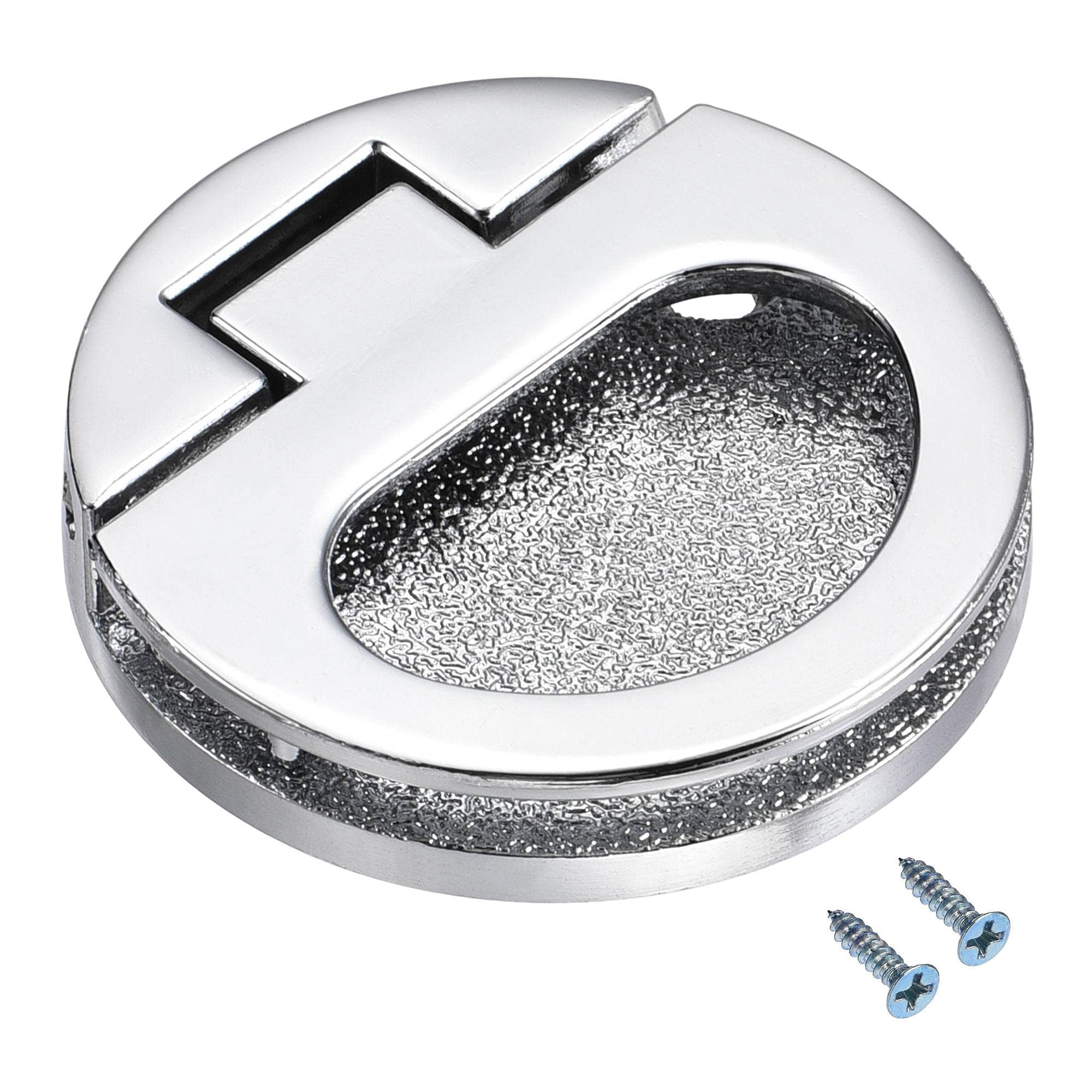 TOP-VIGOR Flush Pull Ring Handle, 43.5mm Round Recessed Door Handle, Hidden Plane Drawer Door Pull Ring with Screw - Silver Tone