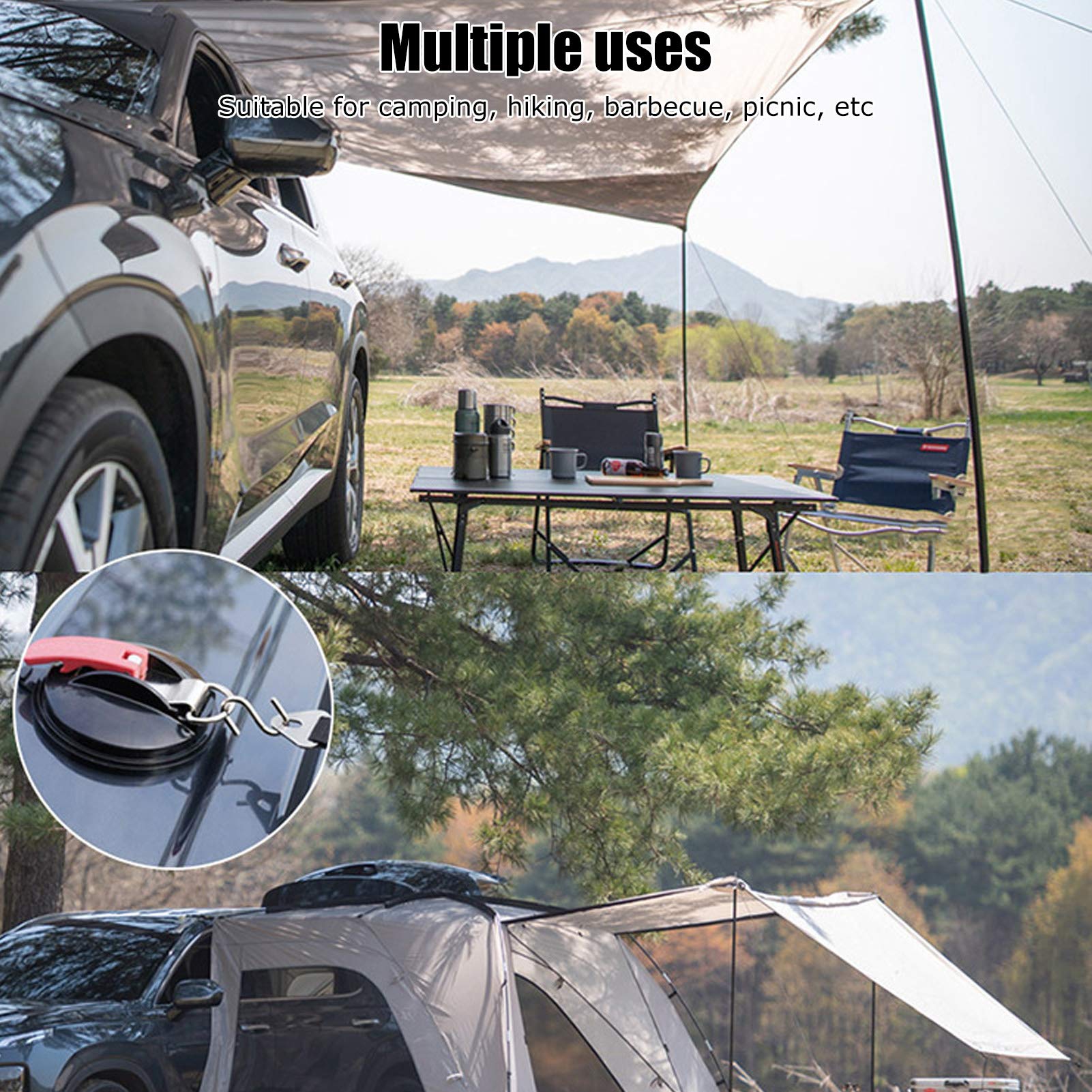 Vacuum Suction Cup, Concave Glass Suction Cups with Metal Handle and Brass Pump and Tent Canopy Hook Luggage Strap Holder for Granite Lifting&Window Replacem