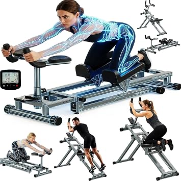 3 in 1 Spine Twist Stretcher& Stair Stepper & Waist Trainer Crawling Training Machine Noiseless Spine Twist Stretch Trainer with Adjustable Hand Grips LED Display Steel Frame Full Body