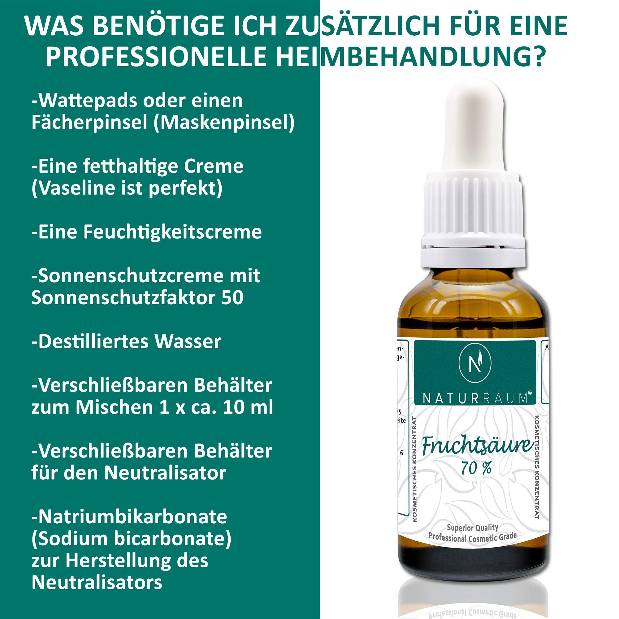 AHA Glycolsäure Peeling I Fruchtsäurepeeling 5-70% I pH 0,1 I 30ml I Professionelles chemisches Gesichtspeeling bei Hautunreinheiten Falten Akne I Alpha Hydroxy Acid