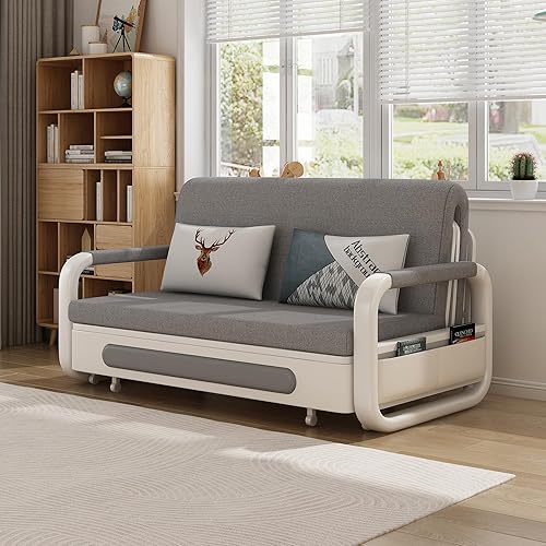 Miniatura 6 de Luck Idea Sofá cama convertible, moderno sofá cama extraíble con cama extraíble, respaldo ajustable, sofá biplaza futón para muebles de sala de