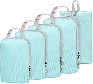Compression Packing Cubes - Etercycle 5 Set Travel Organizer Bags for Luggage with Shoe Bag, Expandable and Premium Storag...