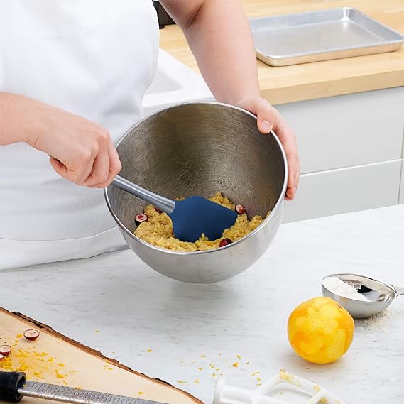 Tovolo 30098-300 Flex-Core Stainless Steel Handled Spatula Heat-Resistant & BPA-Free Silicone Turner Head, Cast Iron & Non-Stick Cookware, Dishwasher-Safe, Deep Indigo