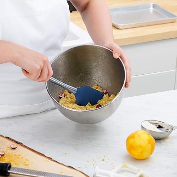 Tovolo 30098-300 Flex-Core Stainless Steel Handled Spatula Heat-Resistant & BPA-Free Silicone Turner Head, Cast Iron & Non-Stick Cookware, Dishwasher-Safe, Deep Indigo