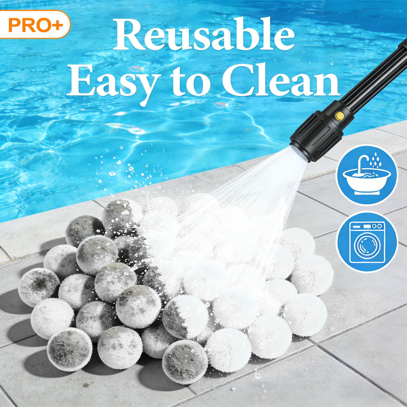 Balles filtrantes de piscine de 2,1 kg pour filtres à sable, balle de filtre à sable réutilisable (remplace 68 kg de sable), efficaces et légères pour piscine, pompes de filtration (blanc, 2,1 kg)