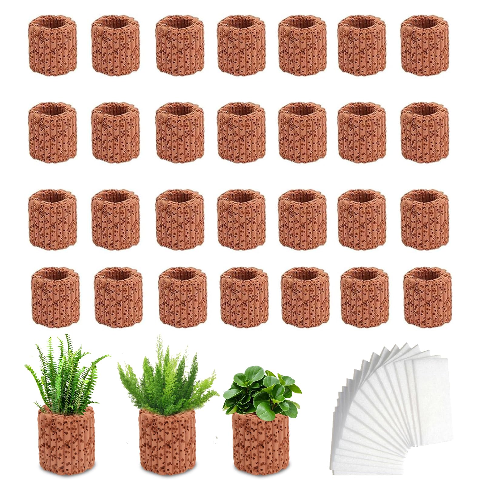 30 Pièces Anneau de Fixation pour Plantes Aquatiques, 2,5 cm Anneaux pour Plantes Aquatiques, Argile Anneaux Fixes en Céramique pour Aménagement Paysager, Support Céramique pour Aquarium