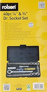 Rolson 36109 40 pc 1/4" & 3/8" Dr. Socket Set